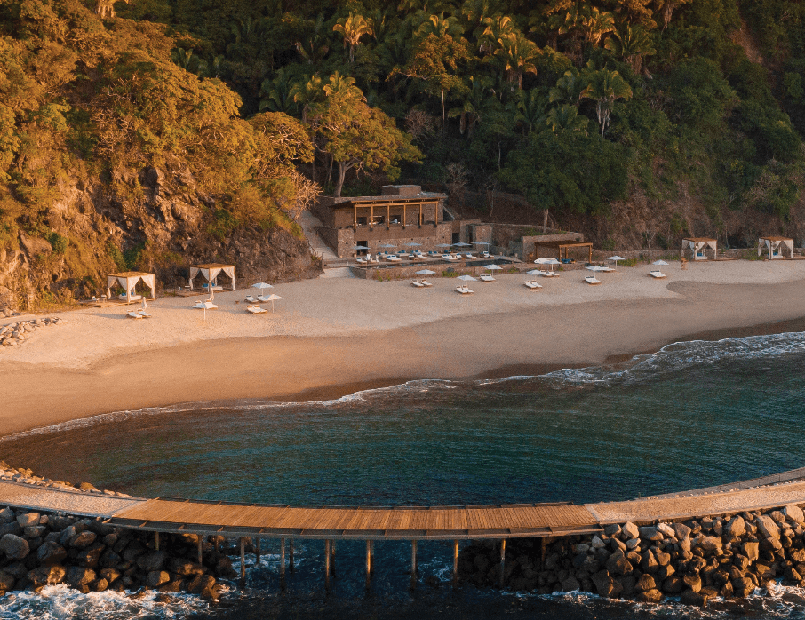 COVE MADE BY A JETTY STRETCHES INTO THE OCEAN